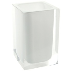 Square White Toothbrush Holder